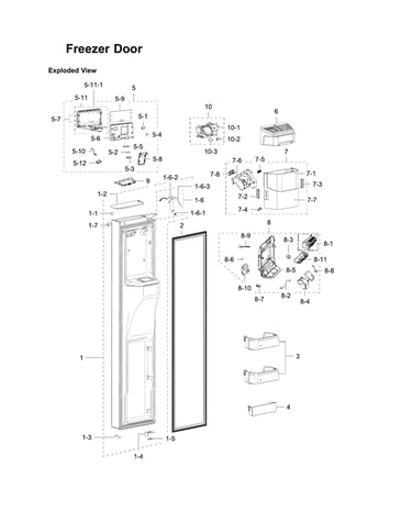 Freezer door parts