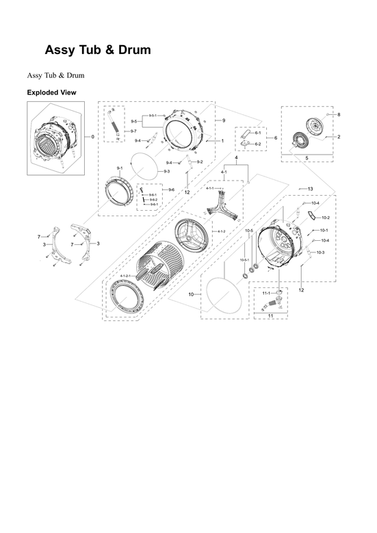 Tub & drum assy
