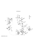 Water inlet/spray arms/heat pump