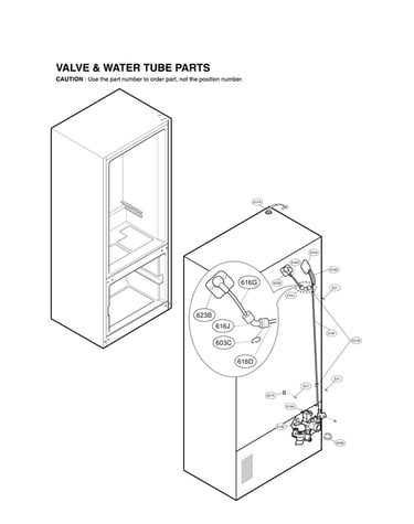 Valve & water tube parts