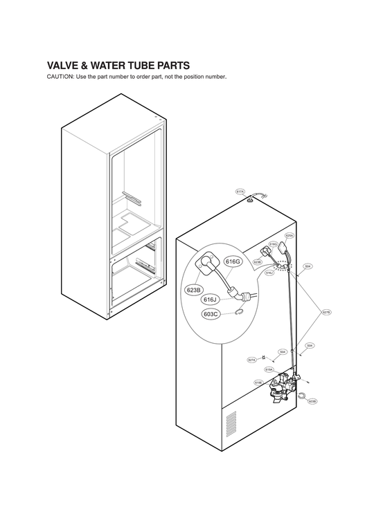Valve & water tube parts