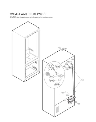 Valve & water tube parts