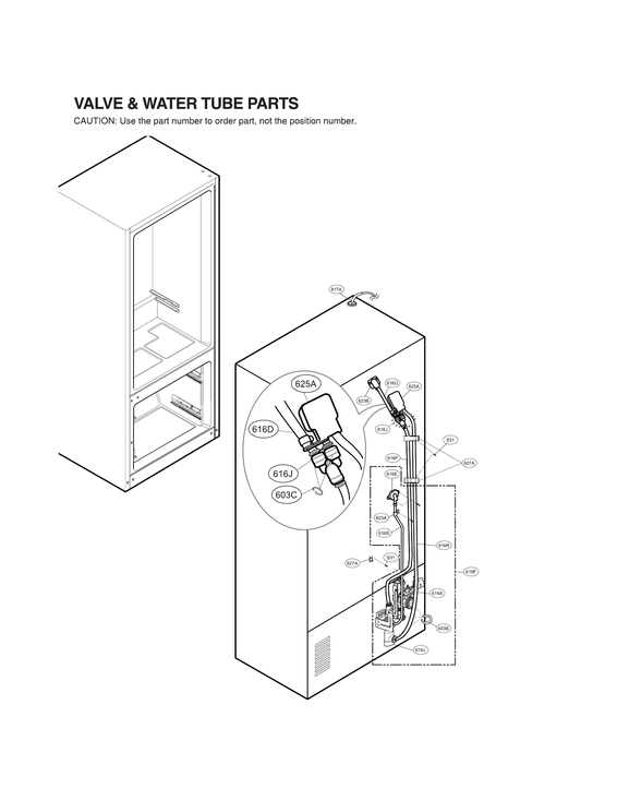 Valve & water tube parts