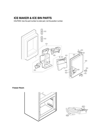 Ice maker & ice bin parts