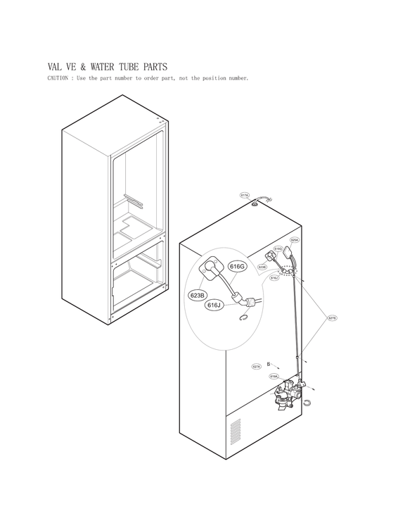 Valve & water tube parts