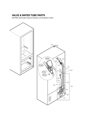 Valve & water tube parts