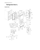 Left refrigerator door parts