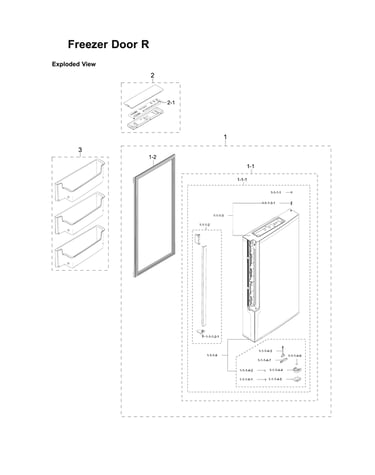 Right freezer door parts