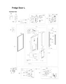 Left refrigerator door parts