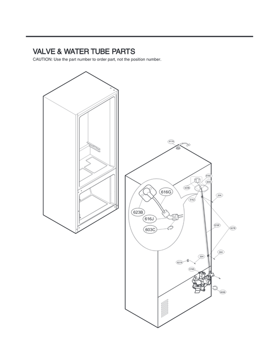 Valve & water tube parts