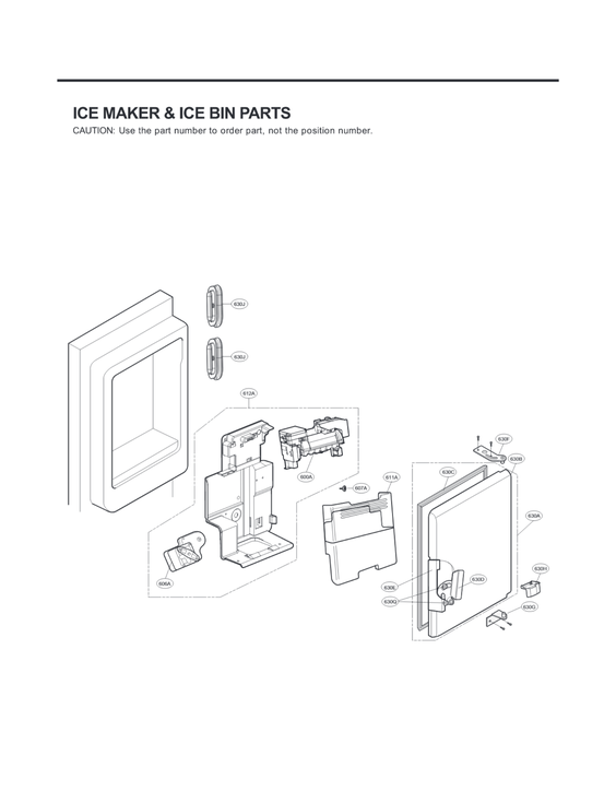 Ice maker & ice bin parts
