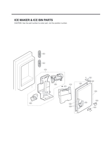 Ice maker & ice bin parts
