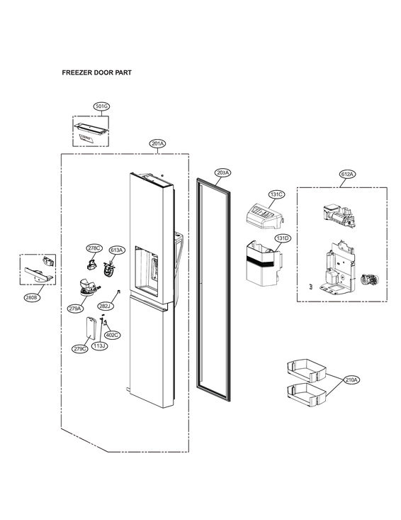 Freezer door parts
