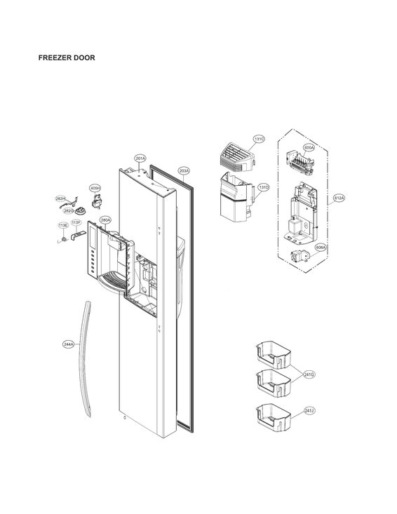 Freezer door parts