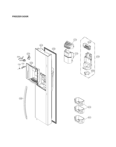 Freezer door parts