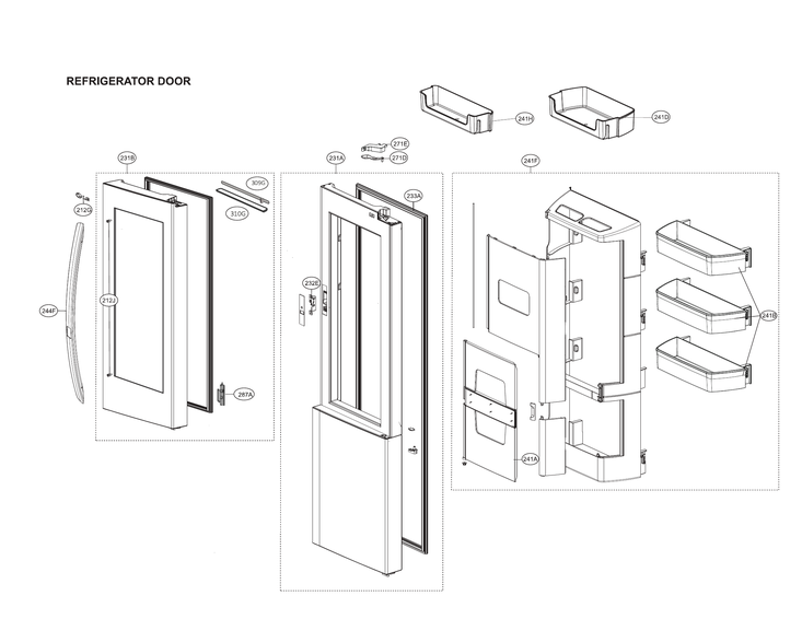 Refrigerator door parts