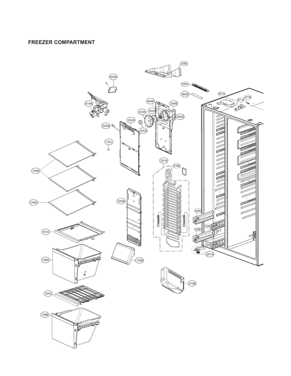 Freezer compartment parts