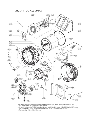 Drum & tub assy