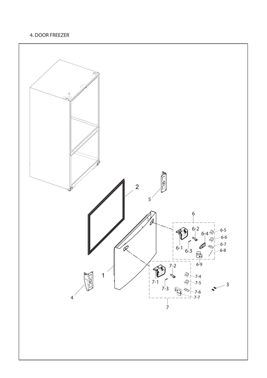 Freezer door parts