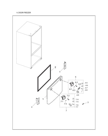 Freezer door parts
