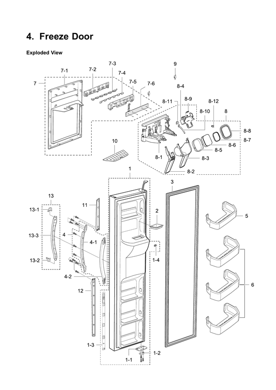 Freezer door parts