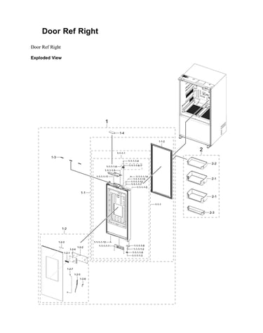 Right refrigerator door parts