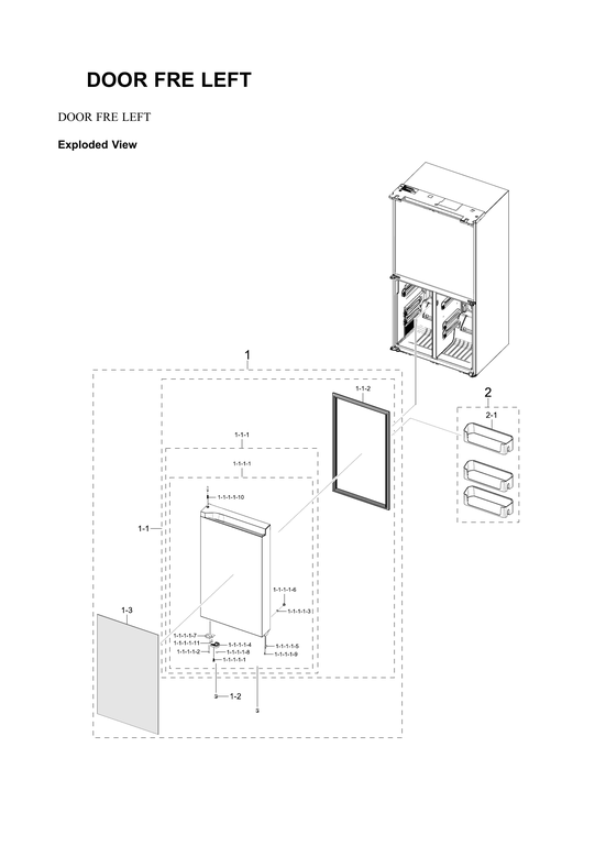 Left freezer door