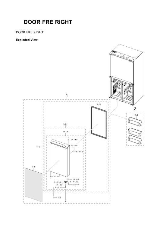 Right freezer door