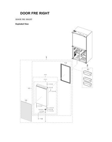 Right freezer door