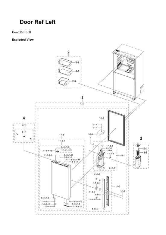 Left refrigerator door