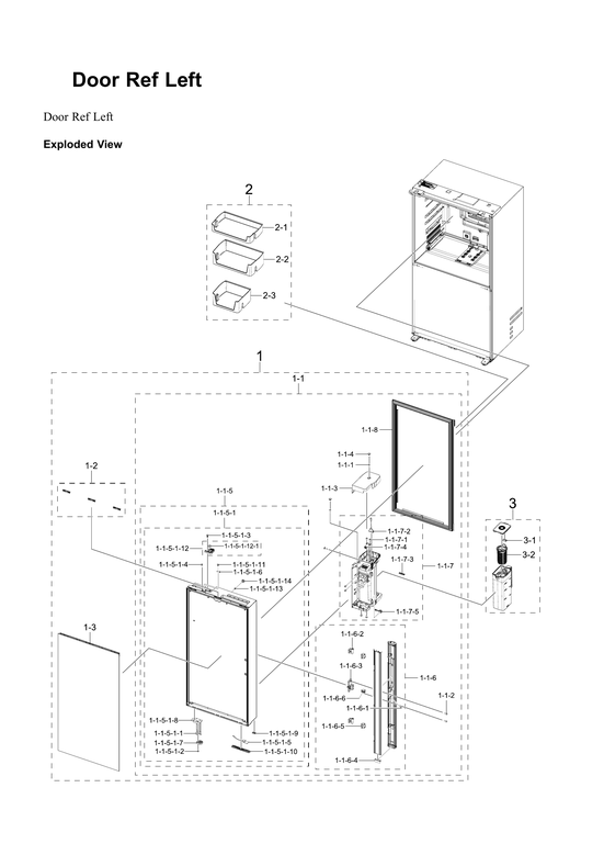 Left refrigerator door