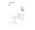 Samsung RF24BB6200QL/AA-00 right refrigerator door parts diagram