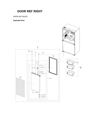 Right refrigerator door parts