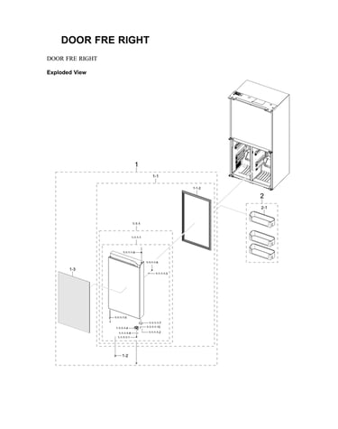 Right freezer door parts