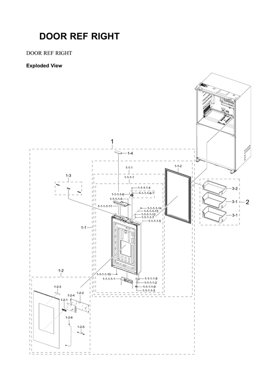 RIGHT REFRIGERATOR DOOR PARTS