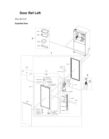 Left refrigerator door parts