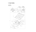 Samsung NX60A6751SG/AA-00 cooktop assy diagram