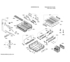 Bosch SHE9ER55UC/50 water supply tube/spray arms/racks diagram