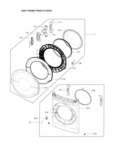 Front frame & door assy