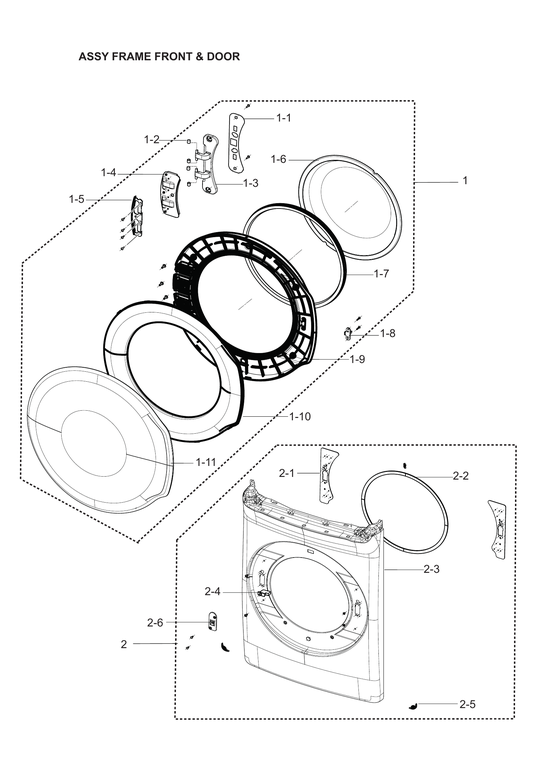 Front frame & door assy