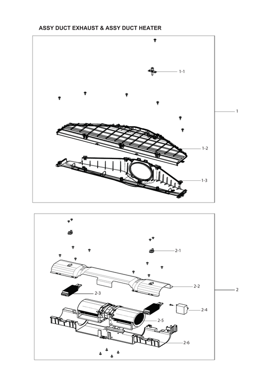 Exhaust duct & heater duct assy
