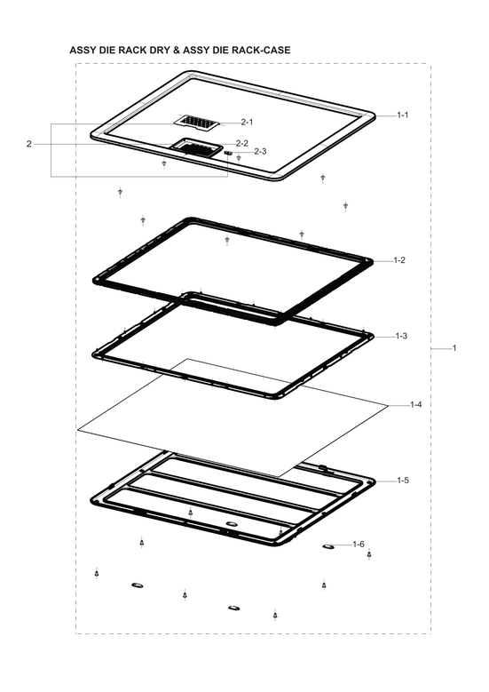 Die rack dry & die rack-case assy