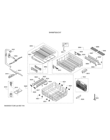Spray arms/racks/cutlery basket