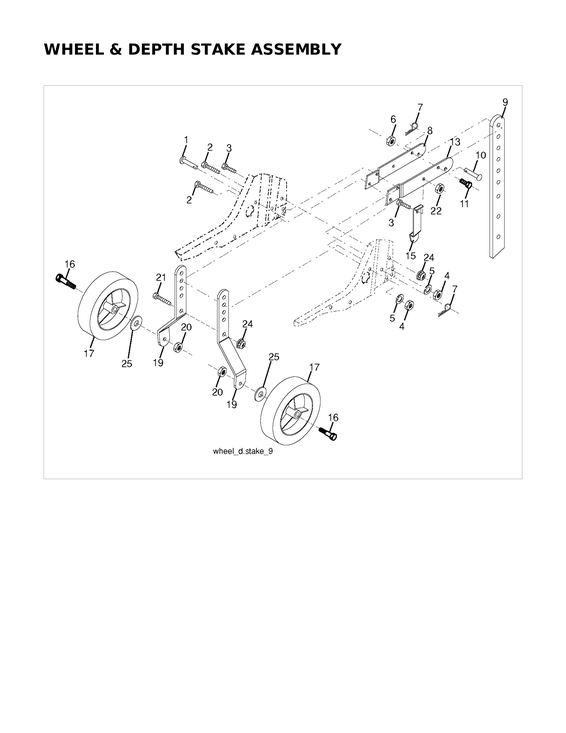 Wheel & depth stake assy