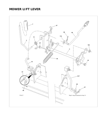 Mower lift lever