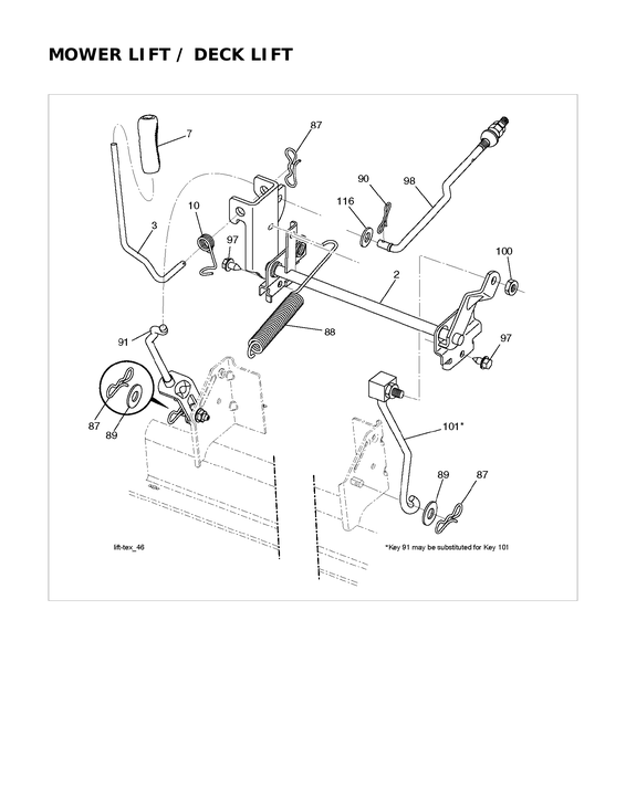 Mower lift/deck lift