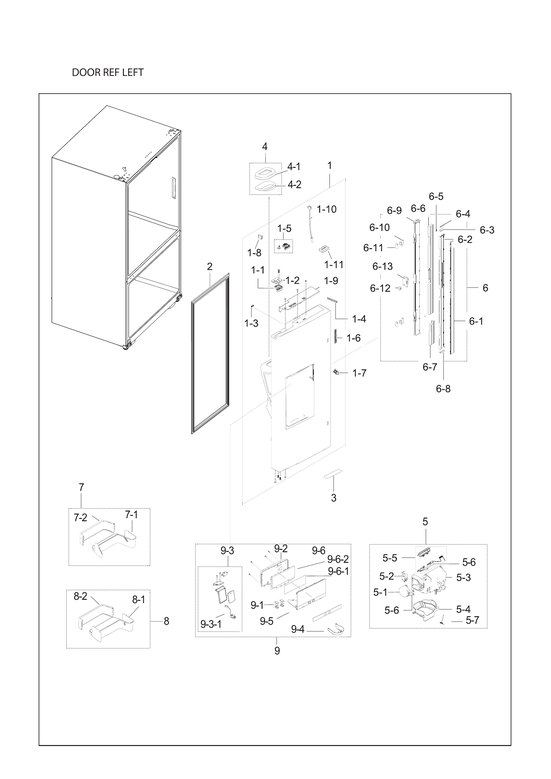 Left refrigerator door