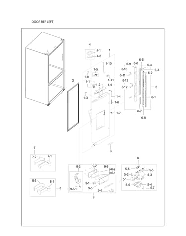 Left refrigerator door