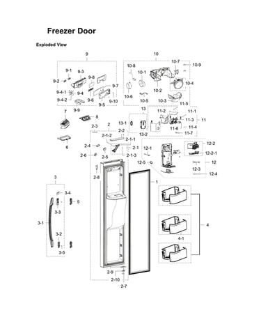 Freezer door parts