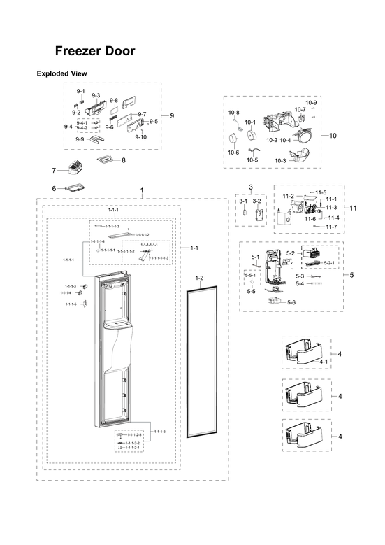 Freezer door parts